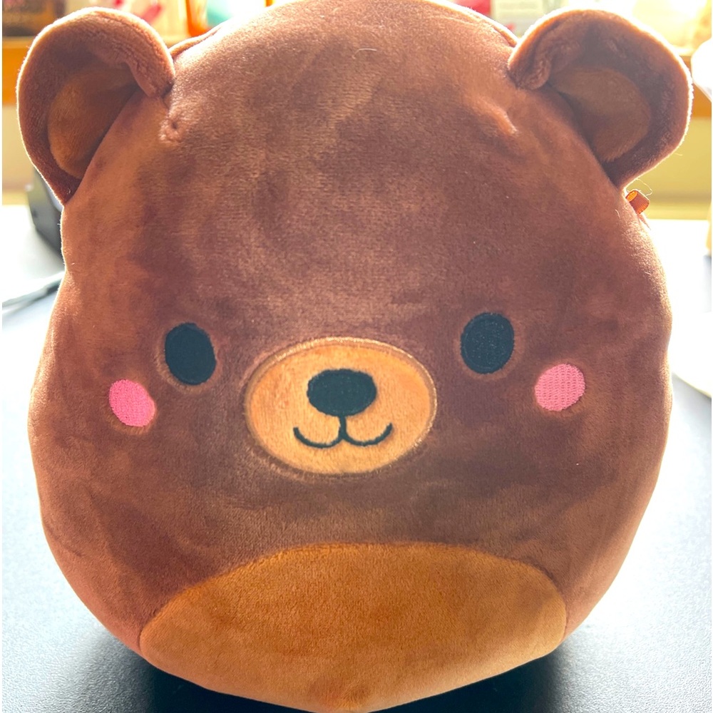 Squishmallows 8" OMAR brown Bear NWOT OG RARE HTF 2021 release pink cheeks
